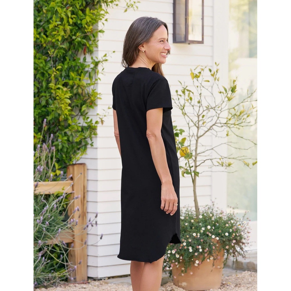 Frank And Eileen Womens L Mini Harper Perfect Tee Dress Black Cotton Boho City